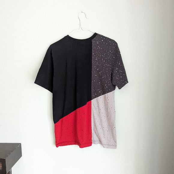 Nike Air Jordan M Jumpman Classics Mash-up Tee Black Red Colorblock ShortSleeve - Picture 5 of 11